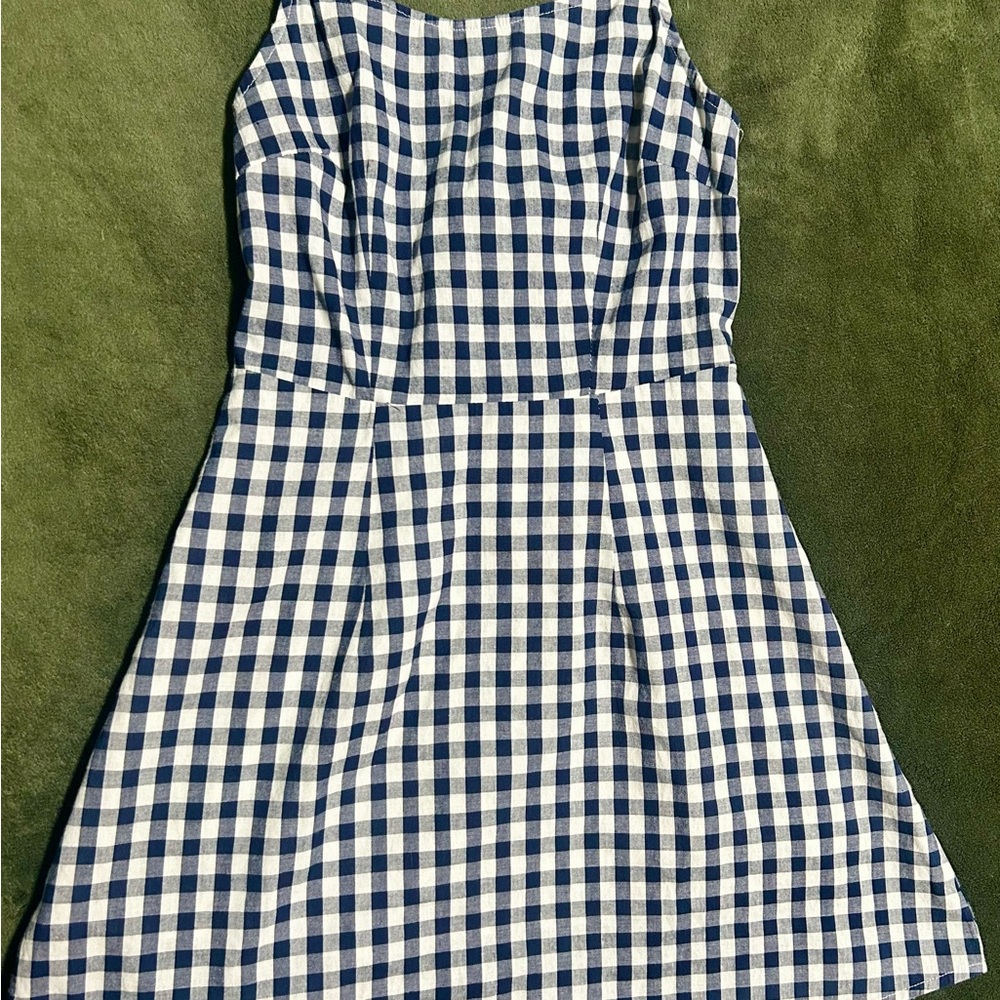 Blue and White Gingham Dress